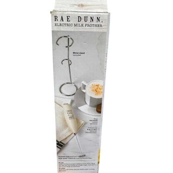 Rae Dunn Electric Milk Frother With Metal Stand - Stainless Steel & Plastic "Fro - Picture 1 of 3